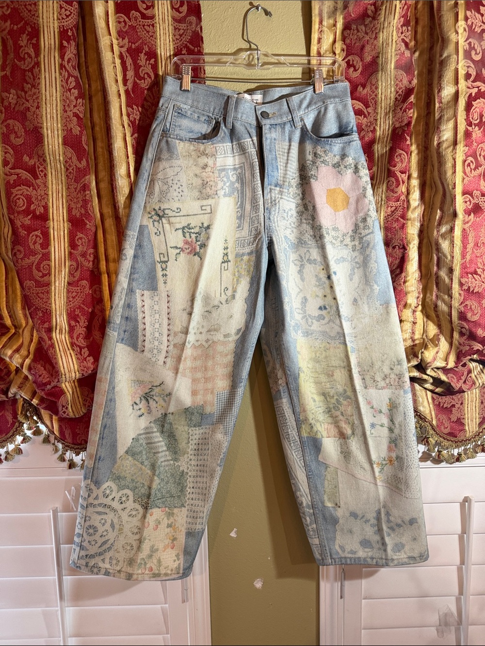 Vintage Patchwork Light Blue Women’s Jeans